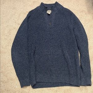 L.L. Bean Men's Navy Zip-Up Sweater